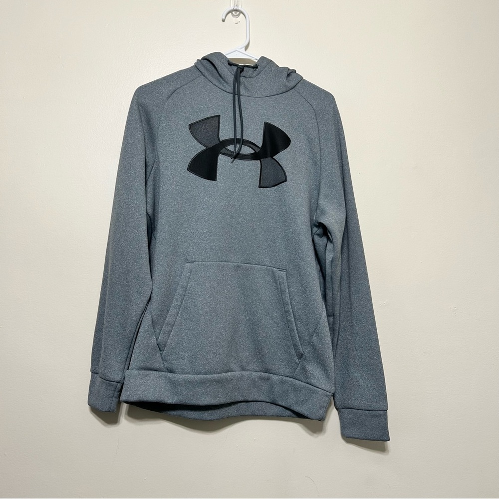 UNDER ARMOUR Men's Fleece Big Logo Hoodie Grey Size M